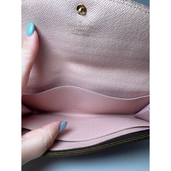 Louis Vuitton Damier Ebene Caissa Wallet w/Ballerine Pink Interior - Picture 3 of 16